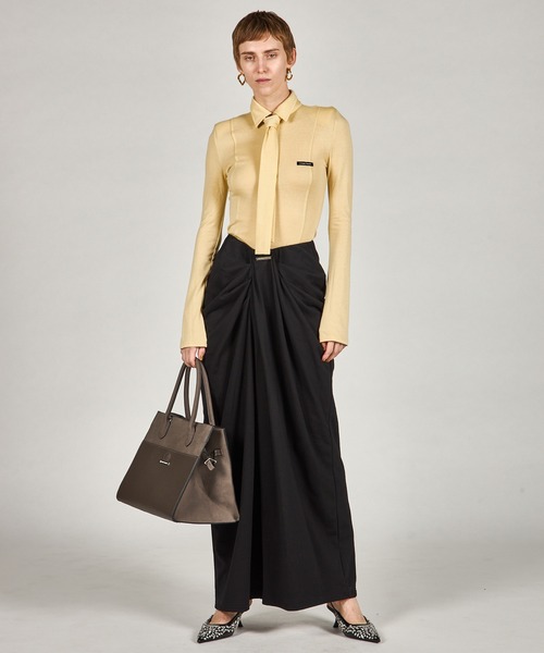 PRANK PROJECT（プランクプロジェクト）の「ドレープフロントスウェットパンツ / Drape Front Sweat Pants（スウェットパンツ・レディース・イエロー/チャコールグレー/ブラック・34/36/38）」の4枚目の写真