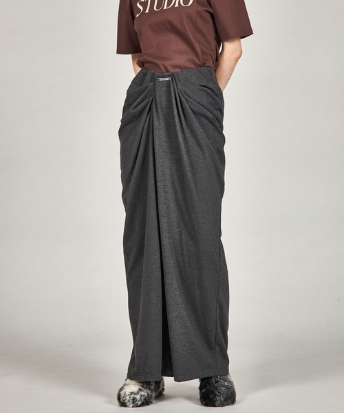 PRANK PROJECT（プランクプロジェクト）の「ドレープフロントスウェットパンツ / Drape Front Sweat Pants（スウェットパンツ・レディース・イエロー/チャコールグレー/ブラック・34/36/38）」の14枚目の写真