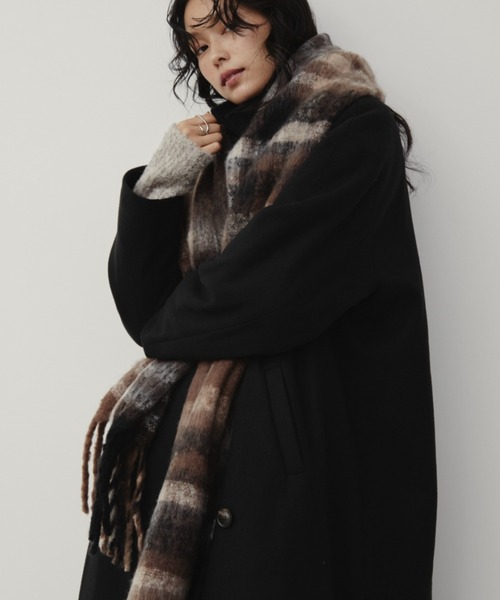 Aunt Marie's(アントマリーズ)の「チェックボリュームマフラー(マフラー・レディース・ブラック/ブラウン/ブルー・FREE)」の8枚目の写真