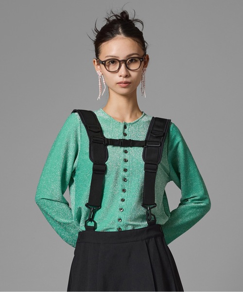 NON TOKYO(ノントーキョー)の「GLITTER CARDIGAN(カーディガン/ボレロ・レディース・グリーン/シルバー/ピンク・1/2)」の2枚目の写真