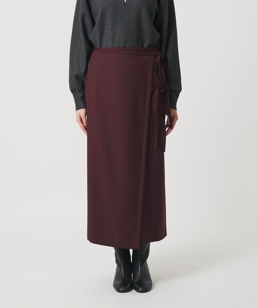 BEAUTY&YOUTH UNITED ARROWS（ビューティーアンドユースユナイテッドアローズ）の「ツイル リボン ラップスカート（スカート・レディース・ブラック/ワイン/ダークグレー・M/S）」の4枚目の写真