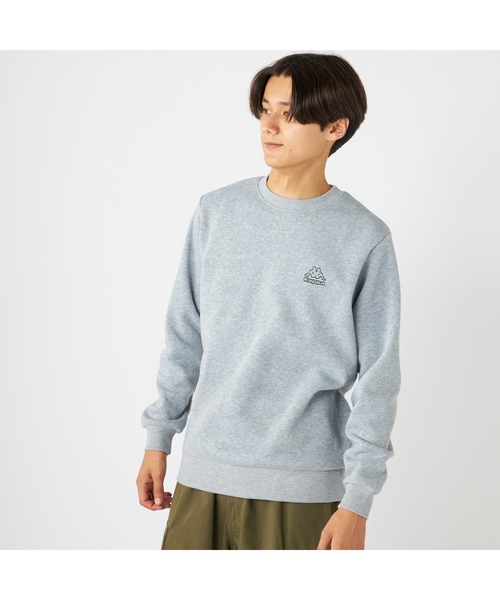 Kappa(カッパ)の「Kappa カッパ 軽量 裏起毛 クルーネック スウェット トレーナー(スウェット・メンズ・杢グレー/ネイビー/グリーン・M/L/LL)」の2枚目の写真