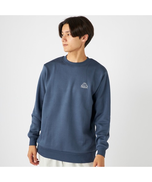 Kappa(カッパ)の「Kappa カッパ 軽量 裏起毛 クルーネック スウェット トレーナー(スウェット・メンズ・杢グレー/ネイビー/グリーン・M/L/LL)」の3枚目の写真