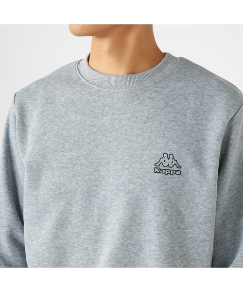 Kappa(カッパ)の「Kappa カッパ 軽量 裏起毛 クルーネック スウェット トレーナー(スウェット・メンズ・杢グレー/ネイビー/グリーン・M/L/LL)」の14枚目の写真