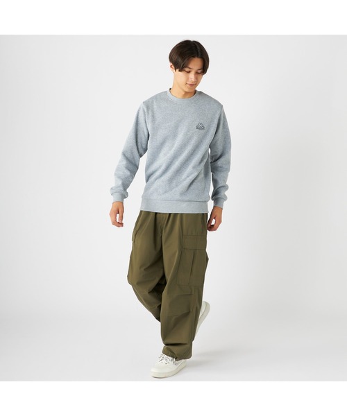 Kappa(カッパ)の「Kappa カッパ 軽量 裏起毛 クルーネック スウェット トレーナー(スウェット・メンズ・杢グレー/ネイビー/グリーン・M/L/LL)」の8枚目の写真