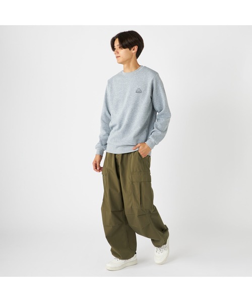 Kappa(カッパ)の「Kappa カッパ 軽量 裏起毛 クルーネック スウェット トレーナー(スウェット・メンズ・杢グレー/ネイビー/グリーン・M/L/LL)」の9枚目の写真