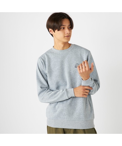 Kappa(カッパ)の「Kappa カッパ 軽量 裏起毛 クルーネック スウェット トレーナー(スウェット・メンズ・杢グレー/ネイビー/グリーン・M/L/LL)」の5枚目の写真