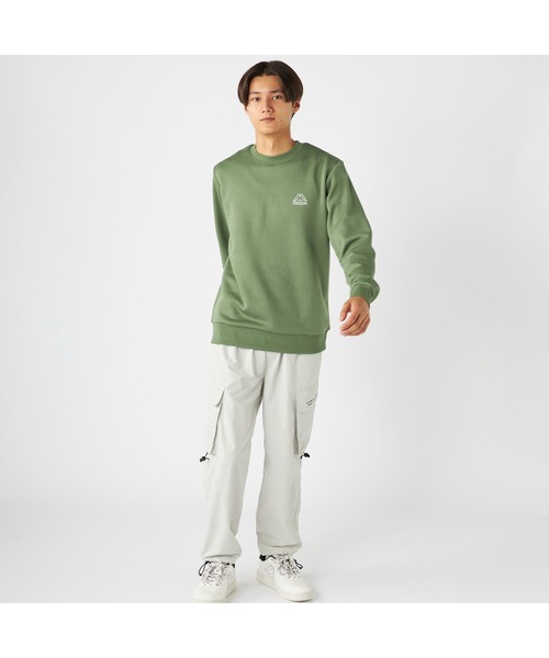 Kappa(カッパ)の「Kappa カッパ 軽量 裏起毛 クルーネック スウェット トレーナー(スウェット・メンズ・杢グレー/ネイビー/グリーン・M/L/LL)」の16枚目の写真