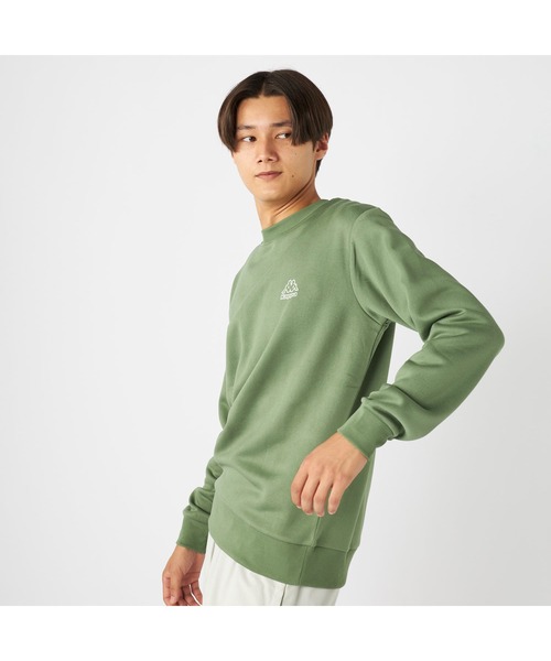 Kappa(カッパ)の「Kappa カッパ 軽量 裏起毛 クルーネック スウェット トレーナー(スウェット・メンズ・杢グレー/ネイビー/グリーン・M/L/LL)」の15枚目の写真