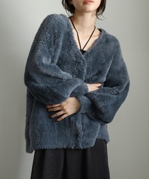 【Et】Shaggy V-Neck Volume Cardigan