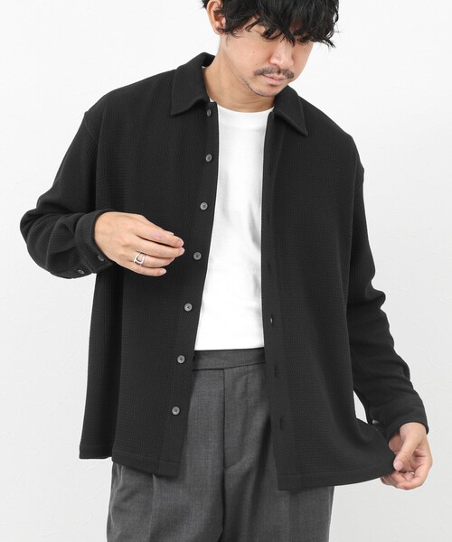 NOLLEY’S（ノーリーズ）の「ウォッシャブル ニットシャツ/ジャージ/ストレッチ/25AW（カーディガン/ボレロ・メンズ・ブラウン/ブラック/ネイビー・L/M/S）」の2枚目の写真
