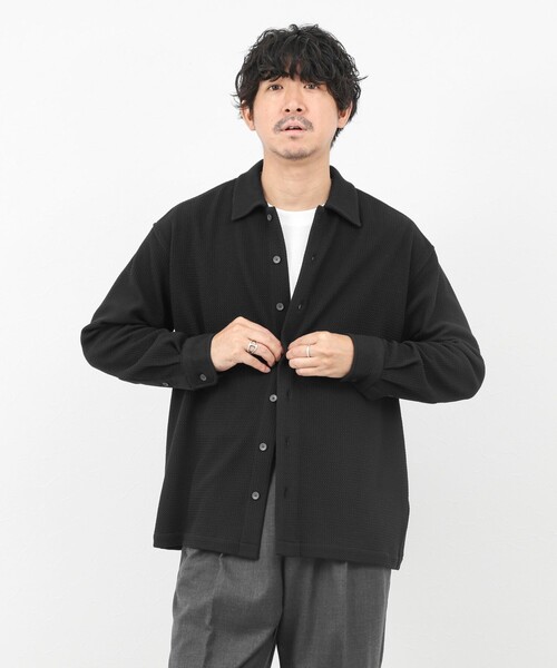 NOLLEY’S（ノーリーズ）の「ウォッシャブル ニットシャツ/ジャージ/ストレッチ/25AW（カーディガン/ボレロ・メンズ・ブラウン/ブラック/ネイビー・L/M/S）」の11枚目の写真