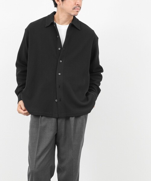 NOLLEY’S（ノーリーズ）の「ウォッシャブル ニットシャツ/ジャージ/ストレッチ/25AW（カーディガン/ボレロ・メンズ・ブラウン/ブラック/ネイビー・L/M/S）」の5枚目の写真