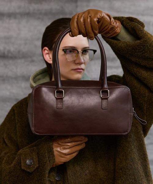 バッグ soerte Square Utility Leather Bag Square Utility Leather Bag / スクエアレザーハンドバッグ