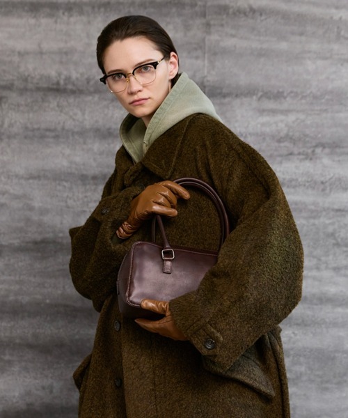 Square Utility Leather Bag / スクエアレザーハンドバッグ