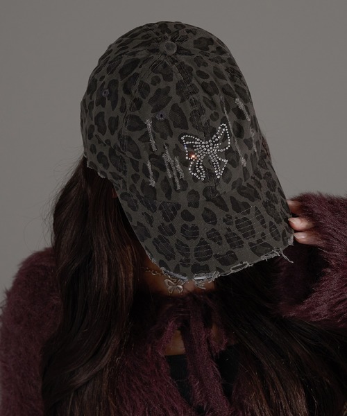 apres jour mignon（アプレジュールミニョン）の「【apresjour mignon×ARIAZ】レオパード柄リボンストーンキャップ（キャップ・レディース・ブラウン系その他/ブラック系その他・ONESIZE）」の3枚目の写真