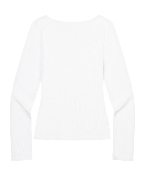 MUCENT(ムセント)の「A'GEM/9 × .kom 『MUCENT/ムーセント』 LUEUR SEE THROUGH V NECK KNIT/シースルーVネックニット(ニット/セーター・レディース・ホワイト/チャコールグレー/ブラック・FREE)」の10枚目の写真