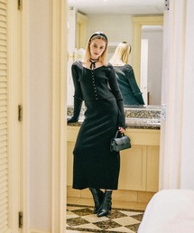 ワンピース カーディガン ワンピース」に該当するブラック/黒色系の