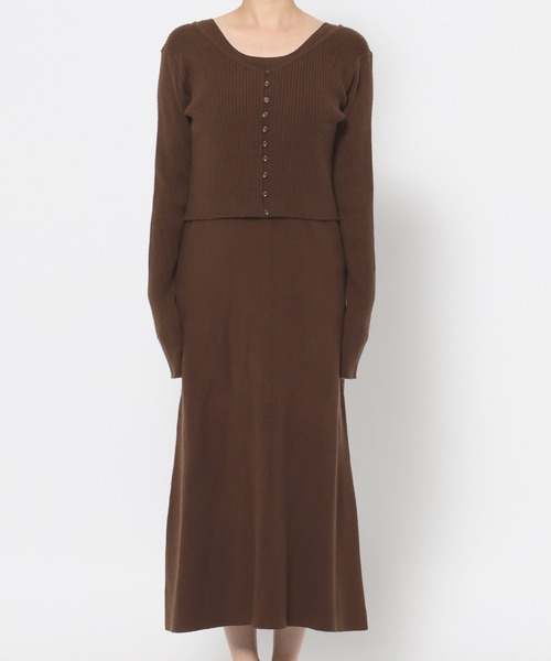 mysty woman（ミスティウーマン）の「マルチWAYカーデワンピSET 608445（ワンピース・レディース・アイボリー/ブラック/ブラウン・FREE）」の22枚目の写真