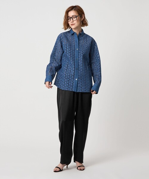 conte(コンテ)の「<conte>サテン ストレートパンツ(その他パンツ・レディース・ブラック・38/36)」の3枚目の写真