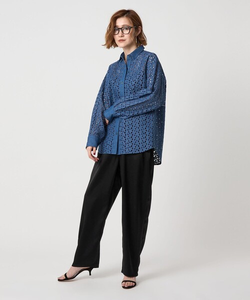 conte(コンテ)の「<conte>サテン ストレートパンツ(その他パンツ・レディース・ブラック・38/36)」の4枚目の写真