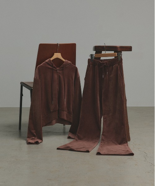 セール】ベロアパーカー イージーパンツ セットアップ（セットアップ