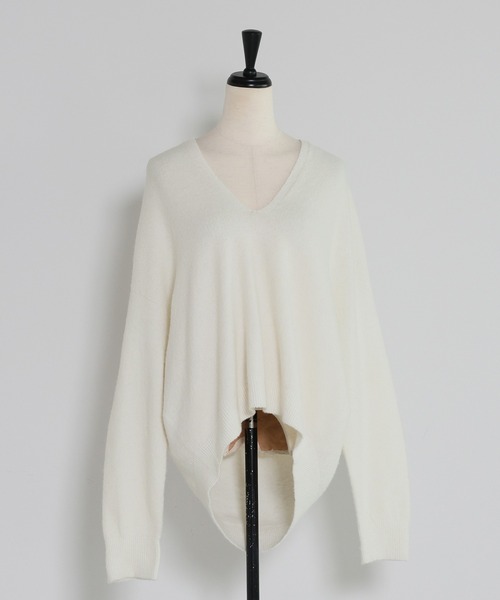 Bonjour Sagan（ボンジュールサガン）の「プレート付ドレープニット（ニット/セーター・レディース・モカ/ブラック/アイボリー・FREE）」の21枚目の写真