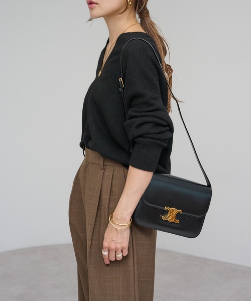 Bonjour Sagan（ボンジュールサガン）の「プレート付ドレープニット（ニット/セーター・レディース・モカ/ブラック/アイボリー・FREE）」の11枚目の写真