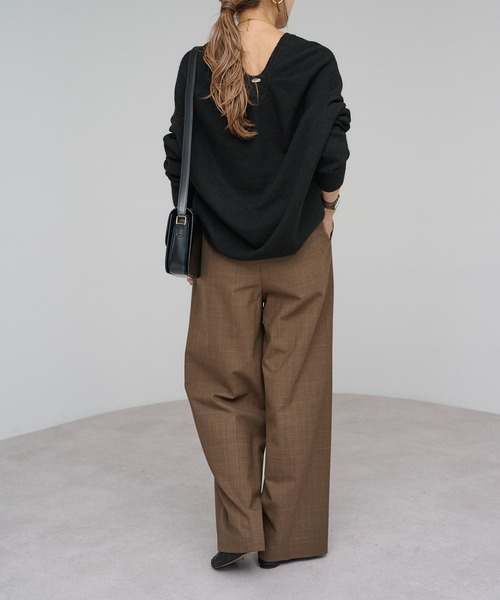 Bonjour Sagan（ボンジュールサガン）の「プレート付ドレープニット（ニット/セーター・レディース・モカ/ブラック/アイボリー・FREE）」の14枚目の写真