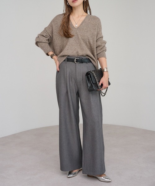 Bonjour Sagan（ボンジュールサガン）の「プレート付ドレープニット（ニット/セーター・レディース・モカ/ブラック/アイボリー・FREE）」の15枚目の写真