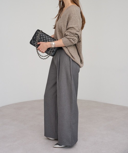 Bonjour Sagan（ボンジュールサガン）の「プレート付ドレープニット（ニット/セーター・レディース・モカ/ブラック/アイボリー・FREE）」の17枚目の写真