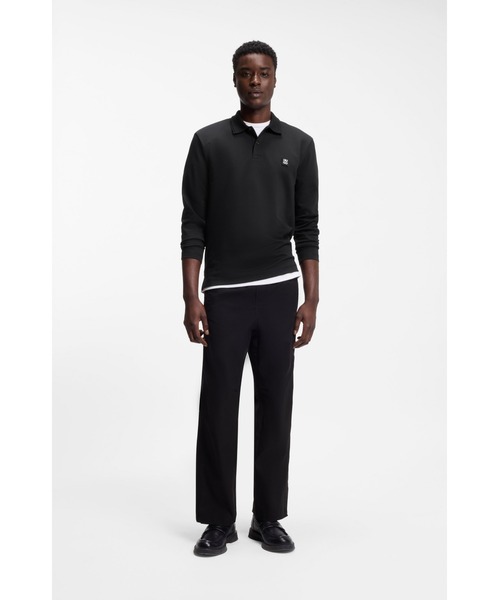 HUGO(ヒューゴ)の「コットンブレンド ポロシャツ スタックロゴ(ポロシャツ・メンズ・ブラック・M/XS/XL/XXL/S/L)」の3枚目の写真