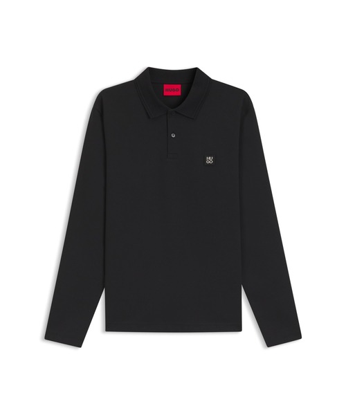 HUGO(ヒューゴ)の「コットンブレンド ポロシャツ スタックロゴ(ポロシャツ・メンズ・ブラック・M/XS/XL/XXL/S/L)」の5枚目の写真