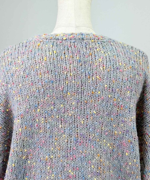 PICCIN（ピッチン）の「ポンポンヤーンボリュームニット（ニット/セーター・レディース・ブルー/ライトグレー・M）」の18枚目の写真