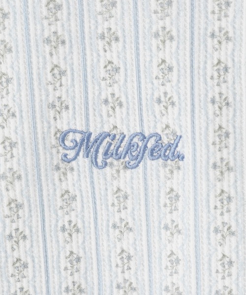 MILKFED.(ミルクフェド)の「STRIPED FLOWER WAFFLE CARDIGAN(カーディガン/ボレロ・レディース・アッシュ/オフホワイト・ONE SIZE)」の12枚目の写真