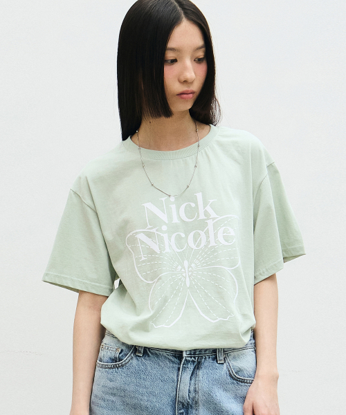 NICK&NICOLE(ニックアンドニコール)の「BIG BUTTERFLY SLEEVE TOP_MINT WHITE(Tシャツ/カットソー・レディース・その他・FREE)」の1枚目の写真