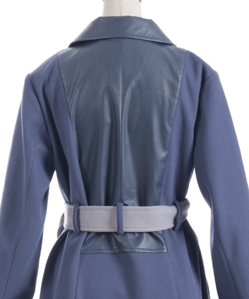 axes femme（アクシーズファム）の「チェーン付異素材切替コート（ダッフルコート・レディース・チャコール/ブルー/ブラック・FREE）」の15枚目の写真