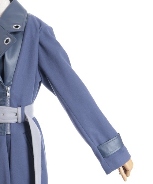 axes femme（アクシーズファム）の「チェーン付異素材切替コート（ダッフルコート・レディース・チャコール/ブルー/ブラック・FREE）」の13枚目の写真