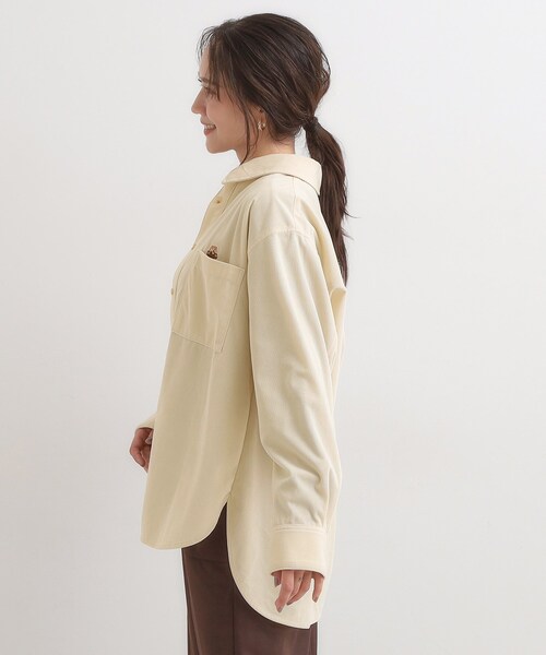 Cutie Blonde（キューティーブロンド）の「【旭山動物園応援商品】ワンポイント刺繍 コーデュロイシャツ（シャツ/ブラウス・レディース・アイボリー/ベージュ・01/03/04/02）」の4枚目の写真