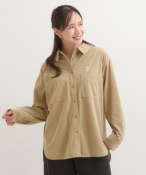 Cutie Blonde（キューティーブロンド）の「【旭山動物園応援商品】ワンポイント刺繍 コーデュロイシャツ（シャツ/ブラウス・レディース・アイボリー/ベージュ・01/03/04/02）」の7枚目の写真