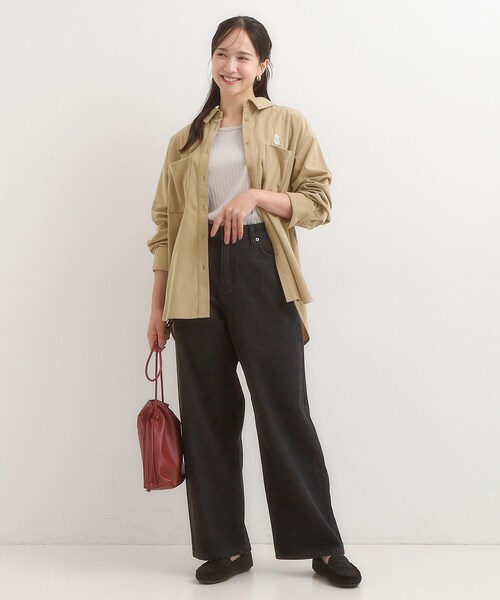 Cutie Blonde（キューティーブロンド）の「【旭山動物園応援商品】ワンポイント刺繍 コーデュロイシャツ（シャツ/ブラウス・レディース・アイボリー/ベージュ・01/03/04/02）」の9枚目の写真