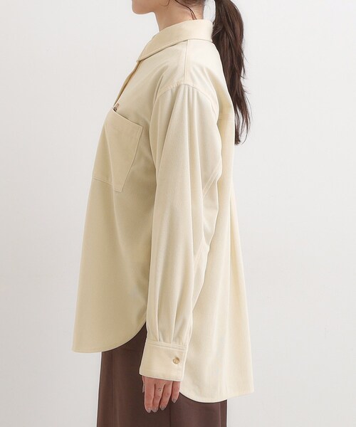 Cutie Blonde（キューティーブロンド）の「【旭山動物園応援商品】ワンポイント刺繍 コーデュロイシャツ（シャツ/ブラウス・レディース・アイボリー/ベージュ・01/03/04/02）」の12枚目の写真