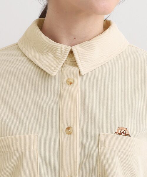 Cutie Blonde（キューティーブロンド）の「【旭山動物園応援商品】ワンポイント刺繍 コーデュロイシャツ（シャツ/ブラウス・レディース・アイボリー/ベージュ・01/03/04/02）」の14枚目の写真