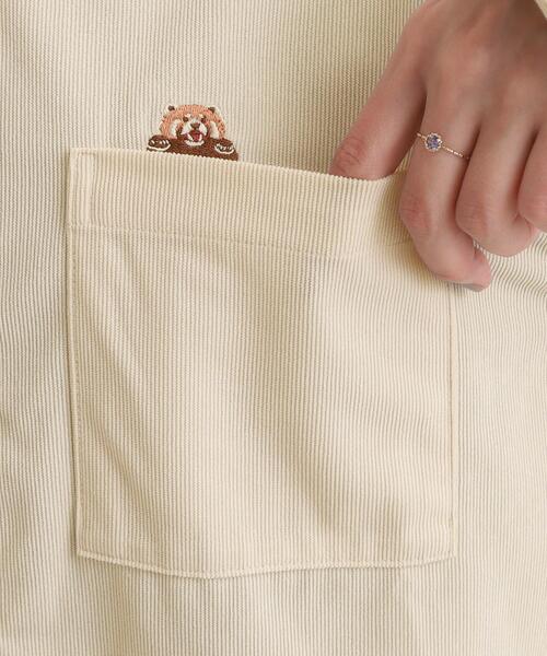 Cutie Blonde（キューティーブロンド）の「【旭山動物園応援商品】ワンポイント刺繍 コーデュロイシャツ（シャツ/ブラウス・レディース・アイボリー/ベージュ・01/03/04/02）」の15枚目の写真