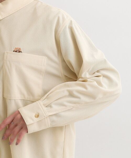 Cutie Blonde（キューティーブロンド）の「【旭山動物園応援商品】ワンポイント刺繍 コーデュロイシャツ（シャツ/ブラウス・レディース・アイボリー/ベージュ・01/03/04/02）」の16枚目の写真