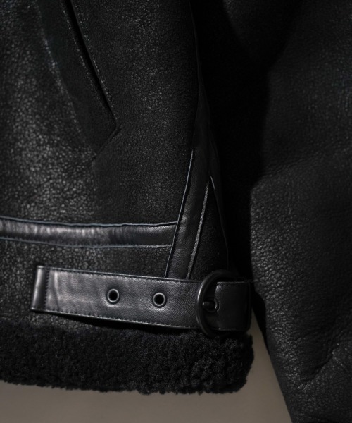 made in standard （メイドインスタンダード）の「MADE IN STANDARD / メイドインスタンダード B-3 FLIGHT JACKET リアルムートンレザーB-3ジャケット（ブルゾン・メンズ・ブラック/ブラウン・LARGE/X-SMALL/MEDIUM）」の17枚目の写真