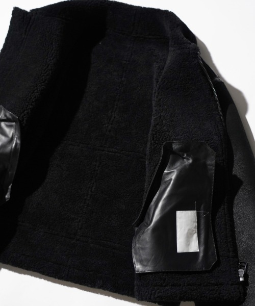 made in standard （メイドインスタンダード）の「MADE IN STANDARD / メイドインスタンダード B-3 FLIGHT JACKET リアルムートンレザーB-3ジャケット（ブルゾン・メンズ・ブラック/ブラウン・LARGE/X-SMALL/MEDIUM）」の19枚目の写真