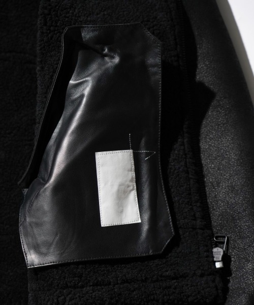 made in standard （メイドインスタンダード）の「MADE IN STANDARD / メイドインスタンダード B-3 FLIGHT JACKET リアルムートンレザーB-3ジャケット（ブルゾン・メンズ・ブラック/ブラウン・LARGE/X-SMALL/MEDIUM）」の20枚目の写真
