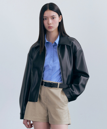 MUSINSA STANDARD WOMAN(���V���T�X�^���_�[�h�E�[�}��)�̃E�B�����Y �V���Z�e�B�b�N���U�[ �I�[�o�[�T�C�Y �V���O���W���P�b�g [�u���b�N](���C�_�[�X�W���P�b�g)