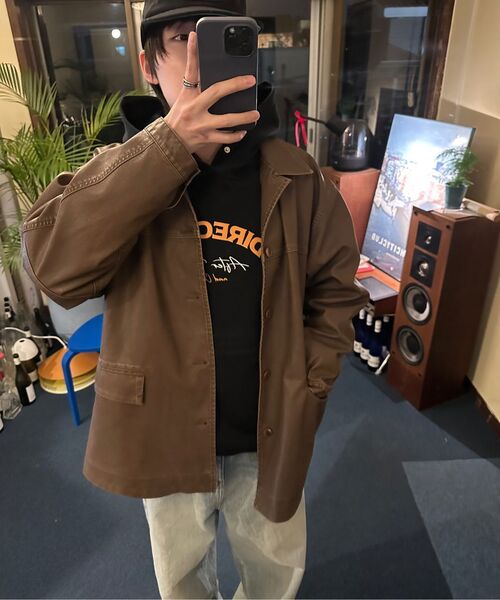 PARTIMENTO（パルティメント）の「VTG ウォッシュドレザー カーコート ブラウン（ライダースジャケット・メンズ・その他・MEDIUM/LARGE）」の2枚目の写真